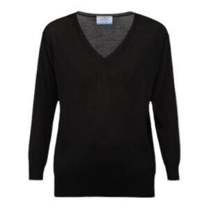 Prada V-neck sweater - Black Size 36 - 100% Virgin Wool